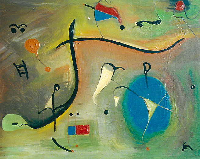 Das Blaue Loch - �l auf Leinwand - 1969 - 50 x 40 cm - 700 €