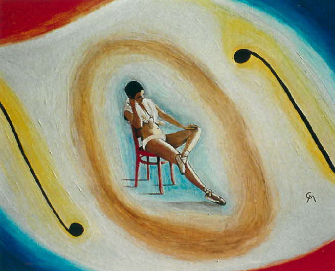 Ballettpause - �l auf Leinwand - 1984 - 50 x 40 cm - 600 €