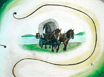 Kutsche - �l auf Leinwand - 1980 - 40 x 30 cm - 600 €