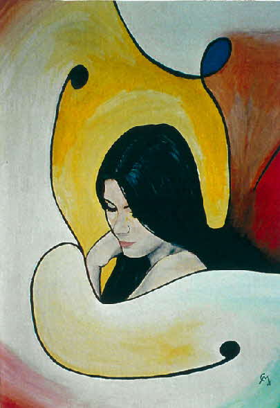 Nachdenkende - �l auf Leinwand - 1972 - 30 x 40 cm - 600 €