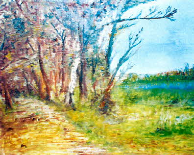 Der Kleine Wannsee, Berlin - �l auf Leinwand - 1963 - 50 x 40 cm - 2500 €