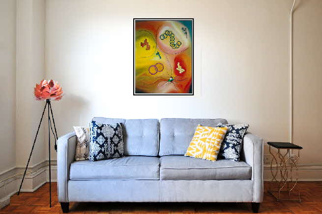 Zusammengeh�rigkeit -  �l auf Leinwand - 2001 - 80 x 100 cm